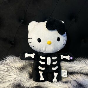 Hello Kitty dancing Skeleton Plush Toy - Black and White